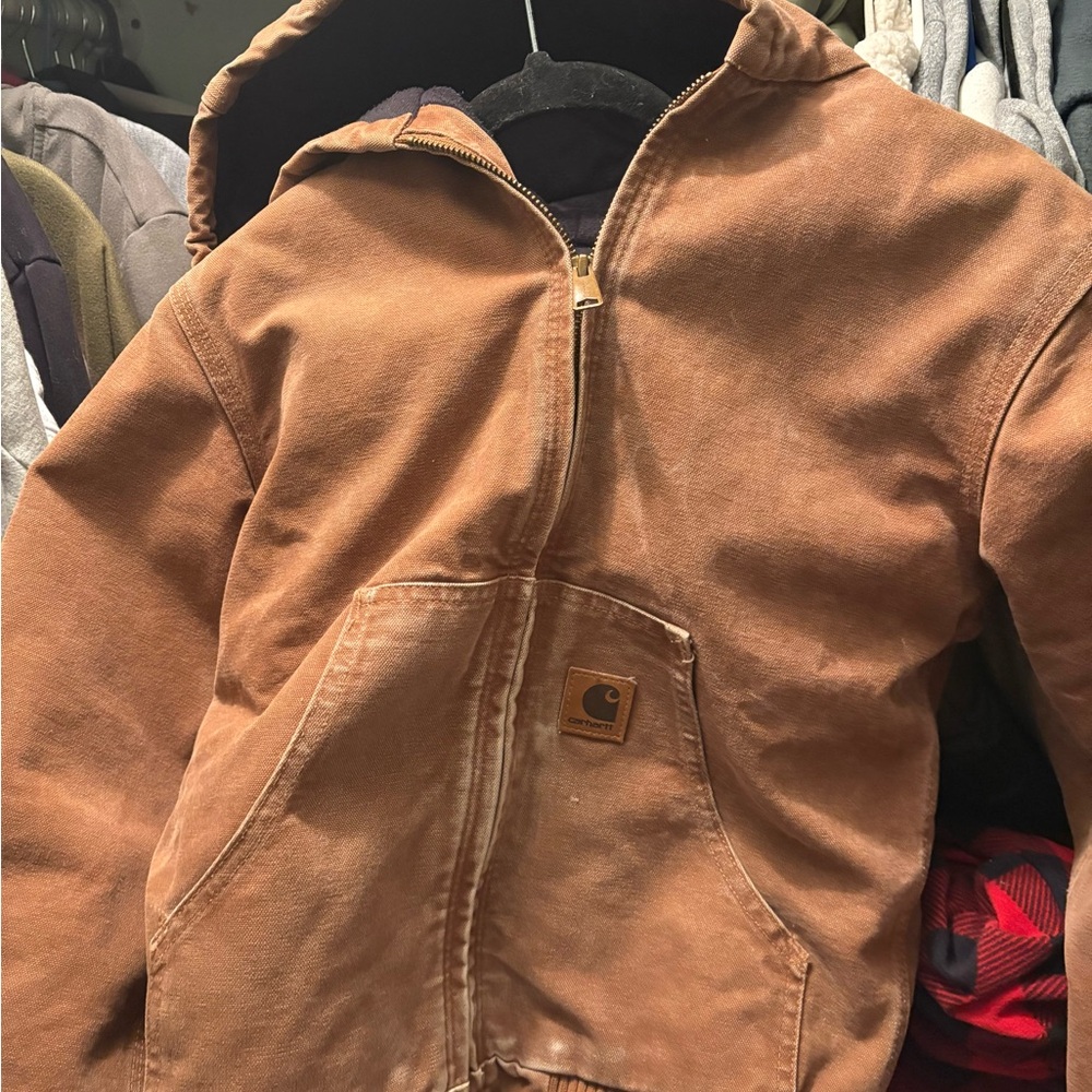 Carhartt Brown Hooded Canvas Jacket